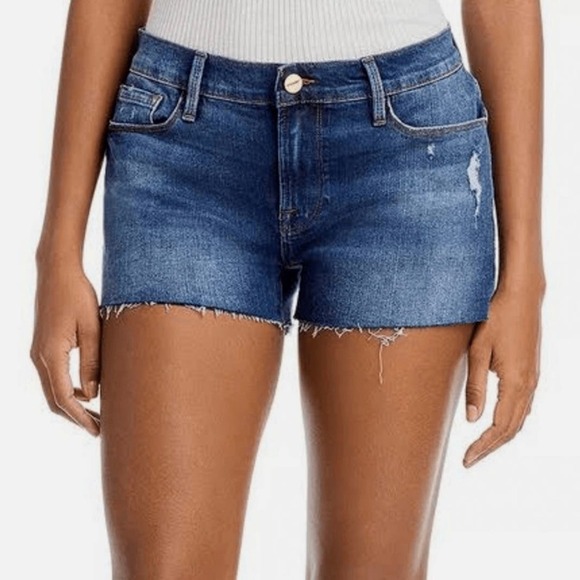 Frame Denim Pants - FRAME LE CUTOFF DISTRESSED DENIM SHORTS IN AZURE NWT WOMEN'S SIZE‎ 32
